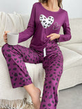 Purple Leopard Skin Printed Night Suit