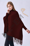 PLAIN PONCHO - MAROON