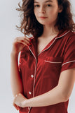 BUTTON DOWN SILK WITH SHORT - MAROON